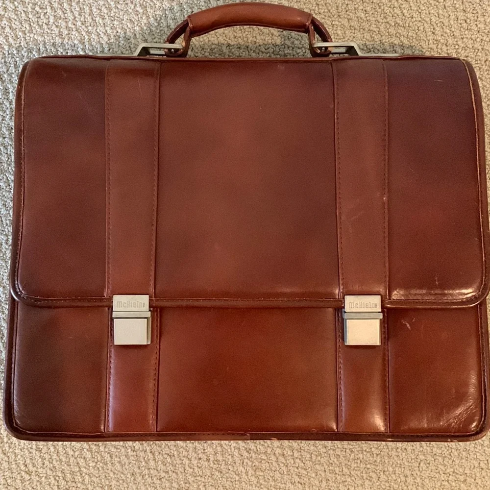 McKlein brown leather briefcase
